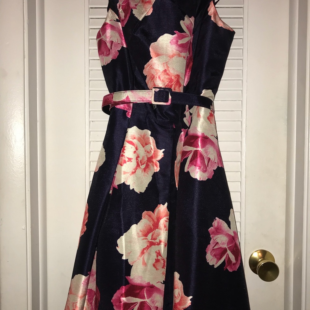 Navy blue floral dress